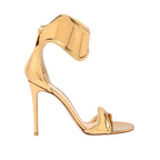 Metallic Wavy Zipper Open Toe Sandals Stiletto Sexy Party Strappy High Heel Patent Leather Women's Shoes Sandalias Mujer Verano