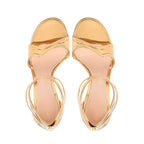 Metallic Wavy Zipper Open Toe Sandals Stiletto Sexy Party Strappy High Heel Patent Leather Women's Shoes Sandalias Mujer Verano